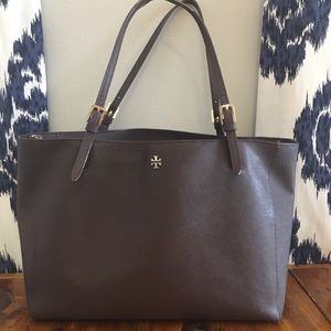 Tory Burch York Buckle Tote - Dark Brown